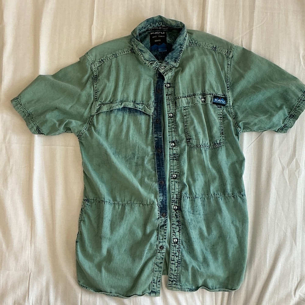 Kavu Sage Green Button-Up Shirt